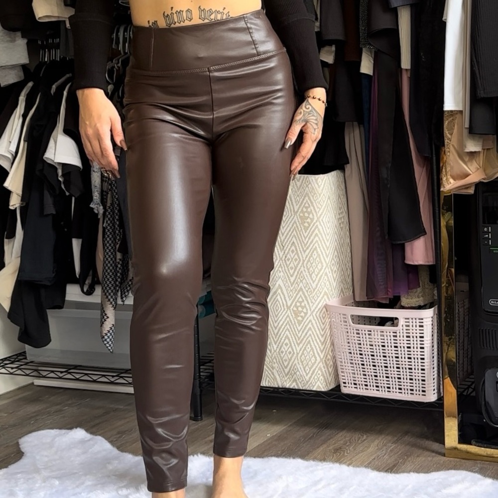 Dynamite brown/chocolate faux leather pants/leggings